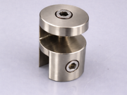 Shower Top Header Clip - Round - 10mm to 10mm Glass - Brushed Nickel